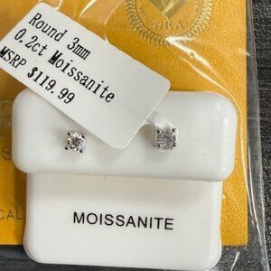 3mm 0.2 CT Moissanite Earring Studs New